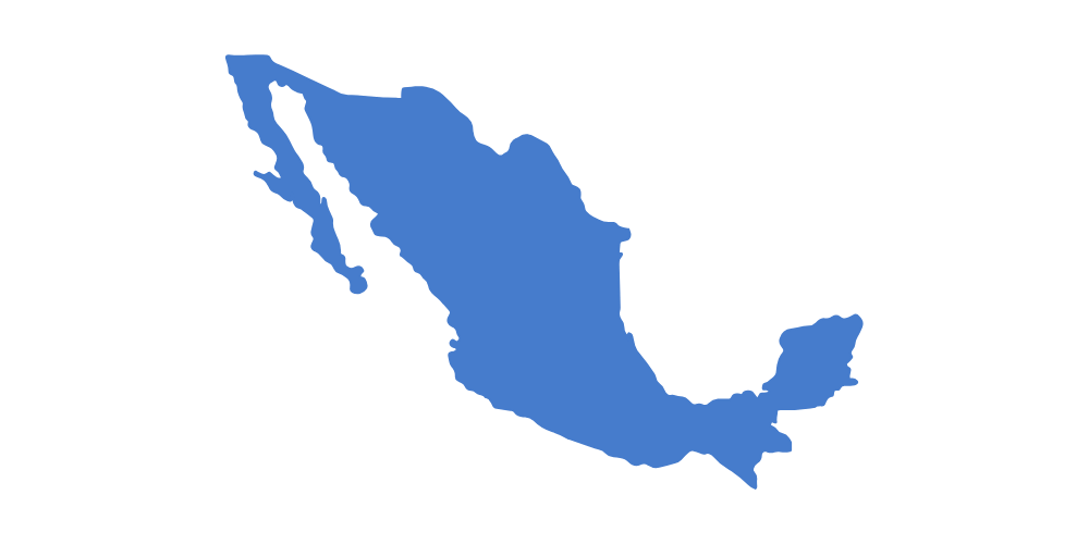 Illustration map of Mexico