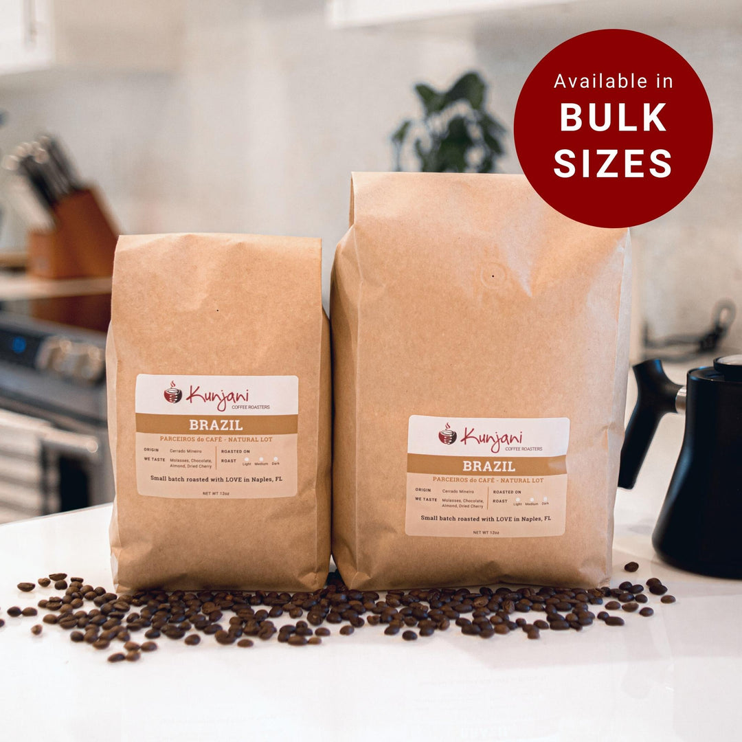 Bulk size bags of Brazil specialty coffee