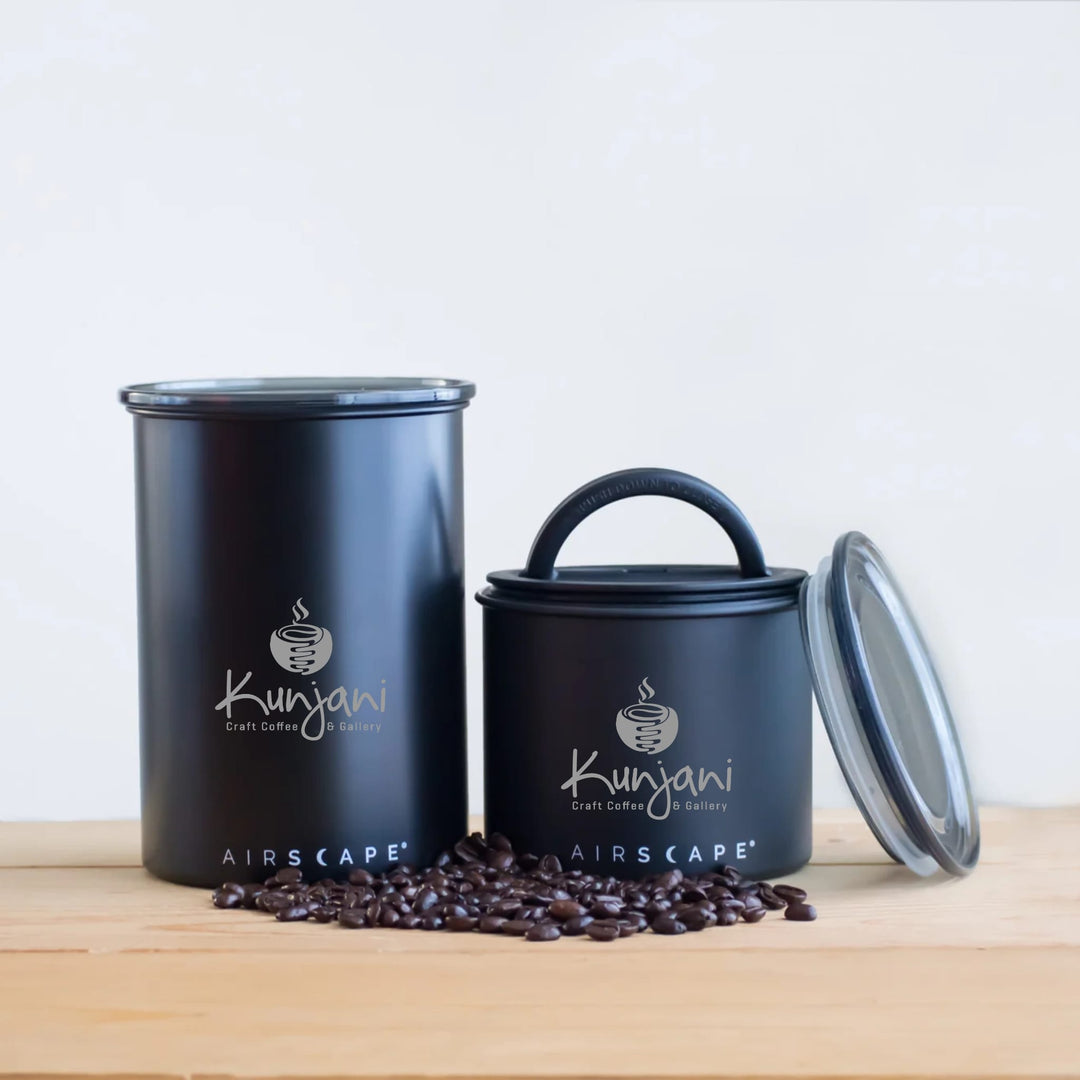 Black Kunjani Airscape coffee canisters