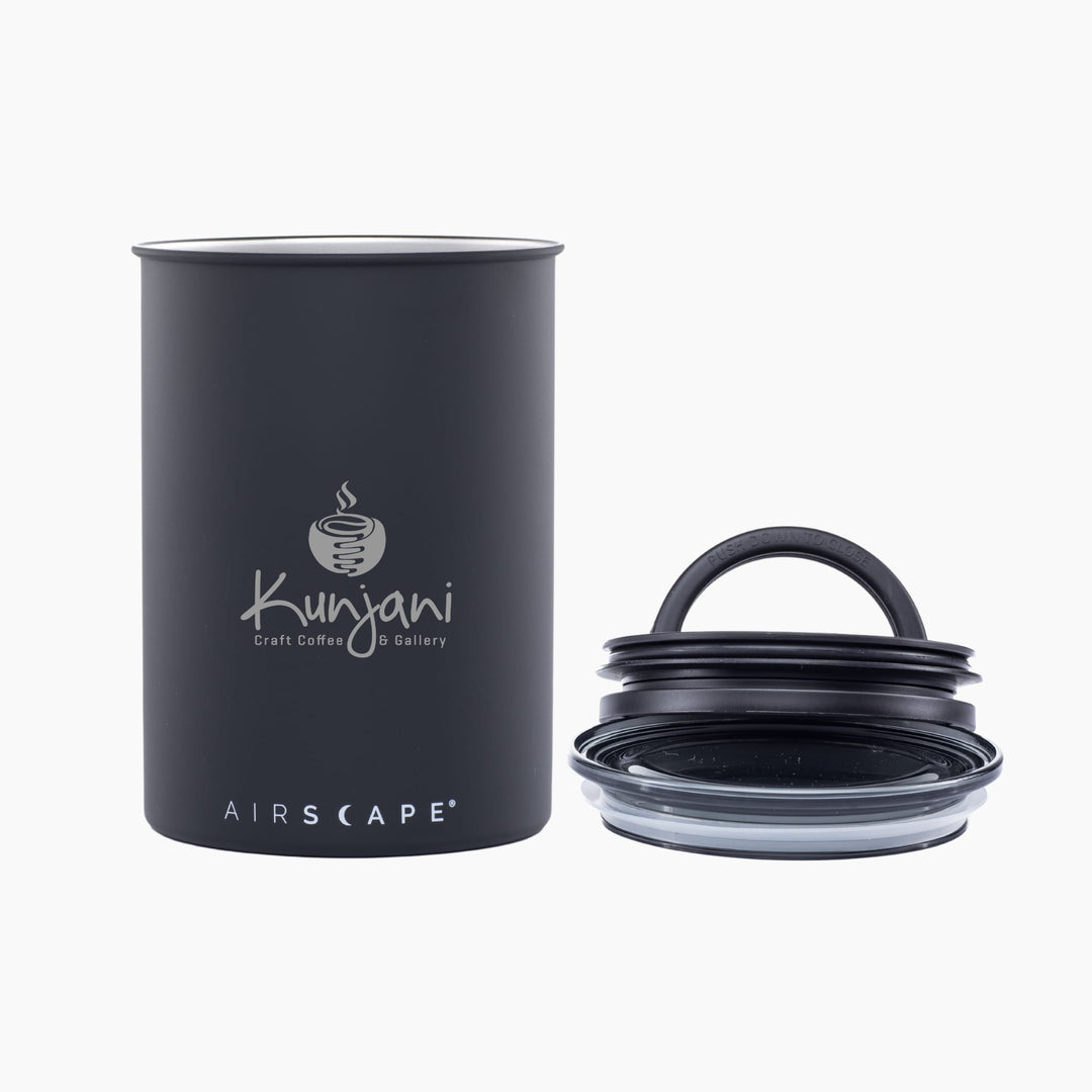 Medium black Kunjani Airscape coffee canister