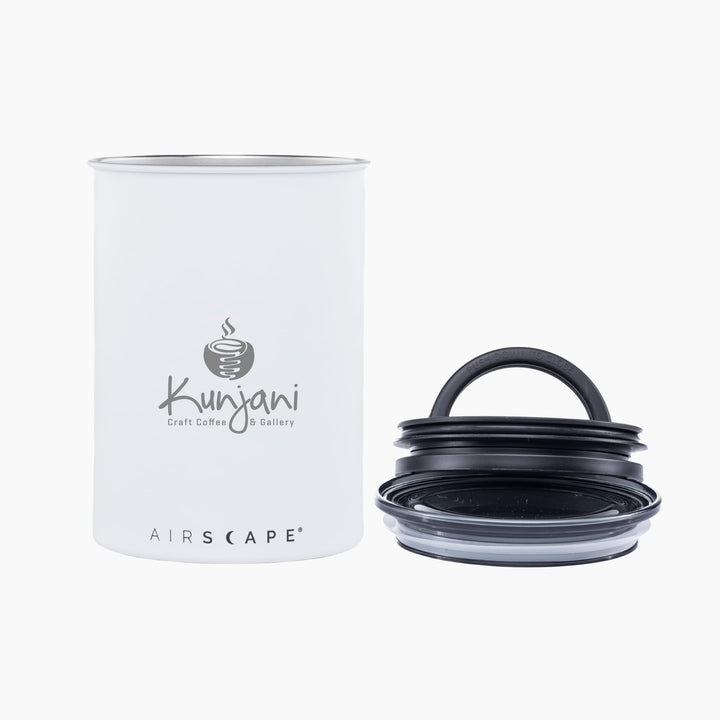 Medium white Kunjani Airscape coffee canister