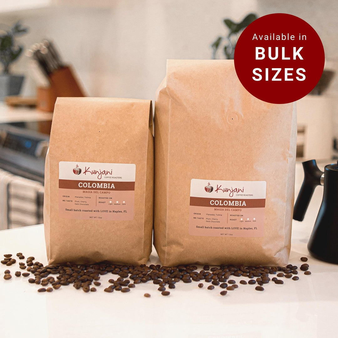 Bulk size bags of Colombia coffee