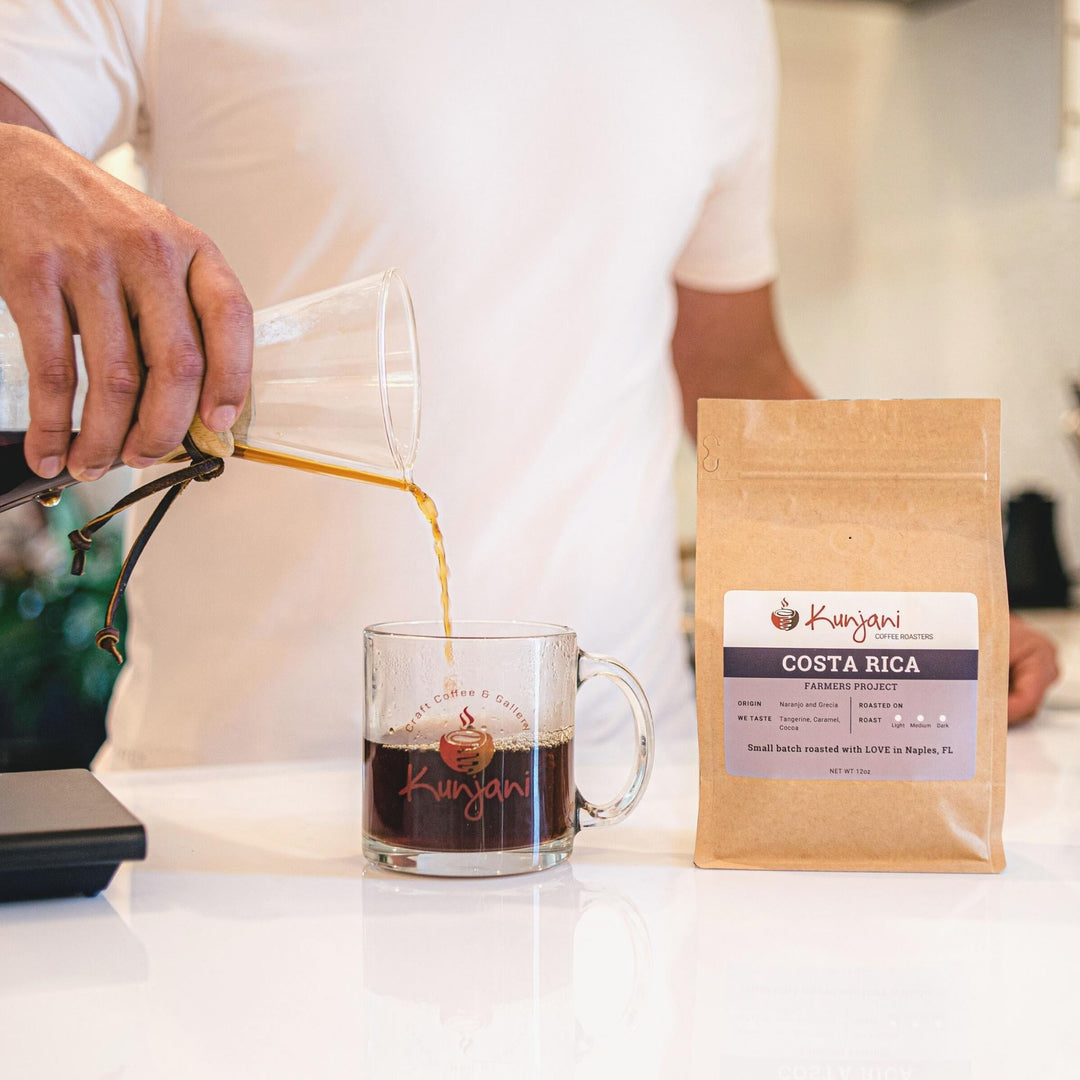 Chemex pouring Costa Rica specialty coffee