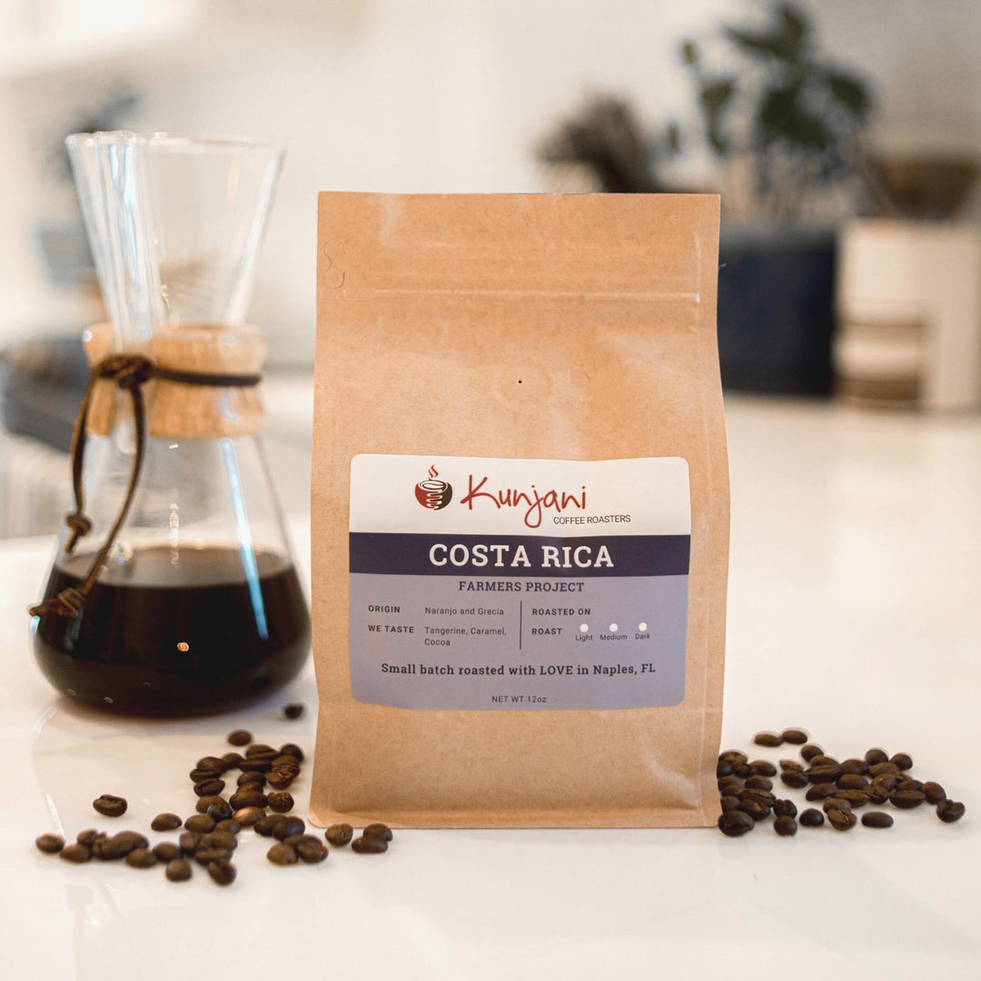 Chemex and bag of Kunjani Costa Rica specialty coffee