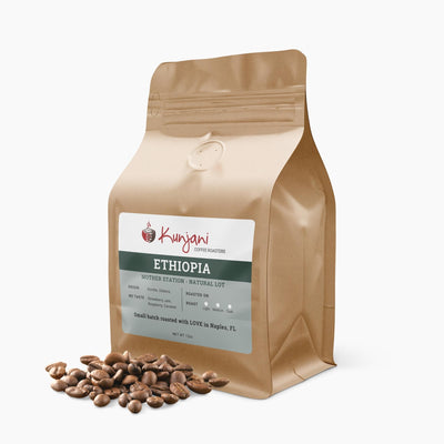 Bag of Ethiopia Mother Station Natural coffee beans